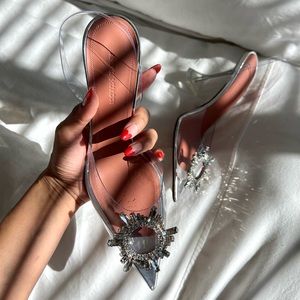 Amina Muaddi Begum Cinderella Clear Heel
